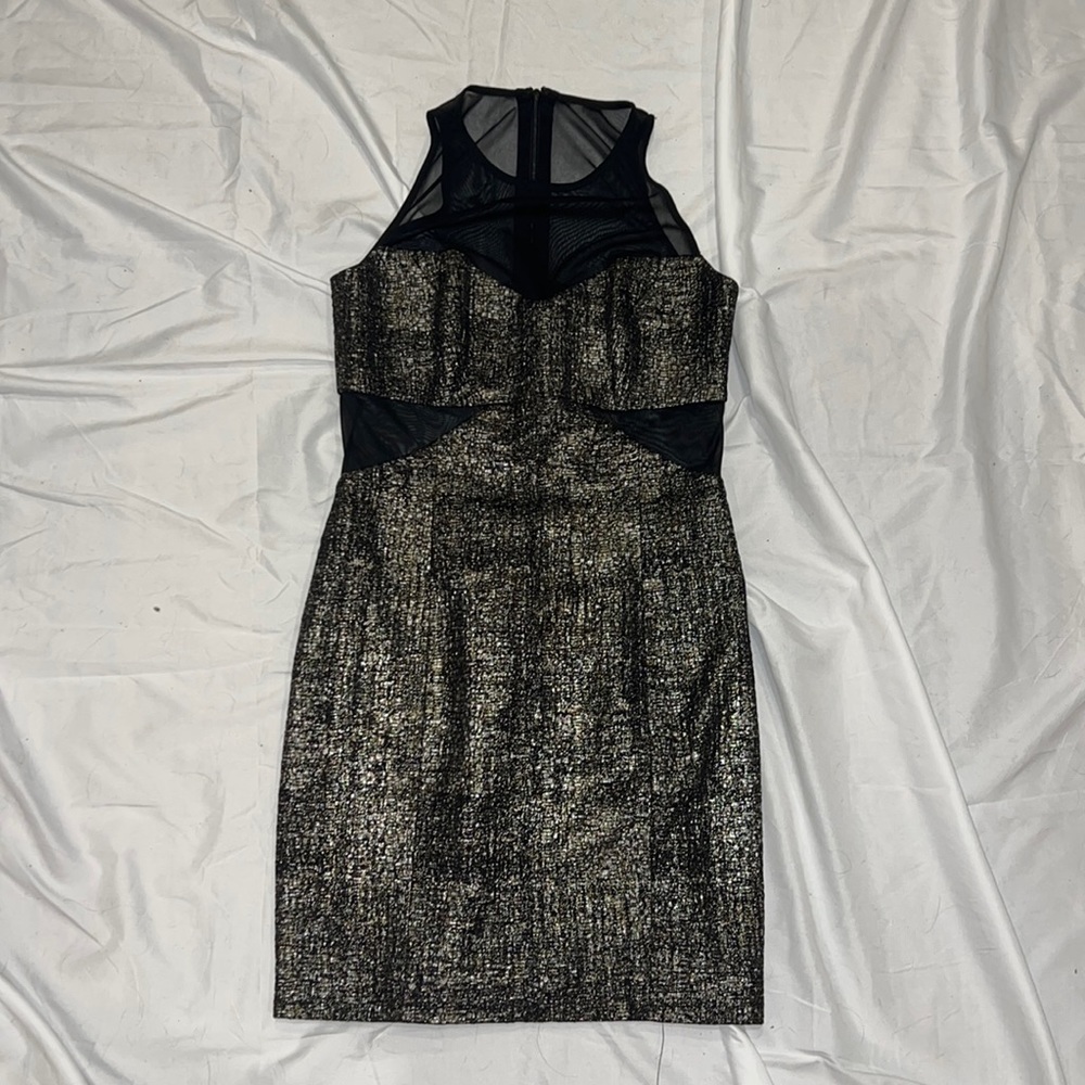 Jay Godfrey Silver Mesh Body Con Dress